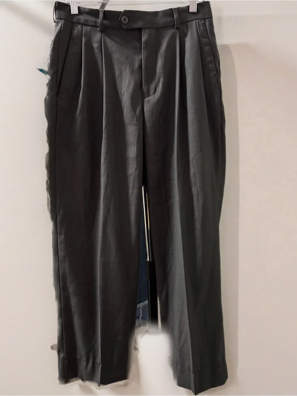 Men's Charcoal Gray Pleated Dress Pants